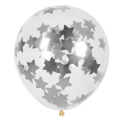 Sada 5 balónků se stříbrnými hvězdičkami